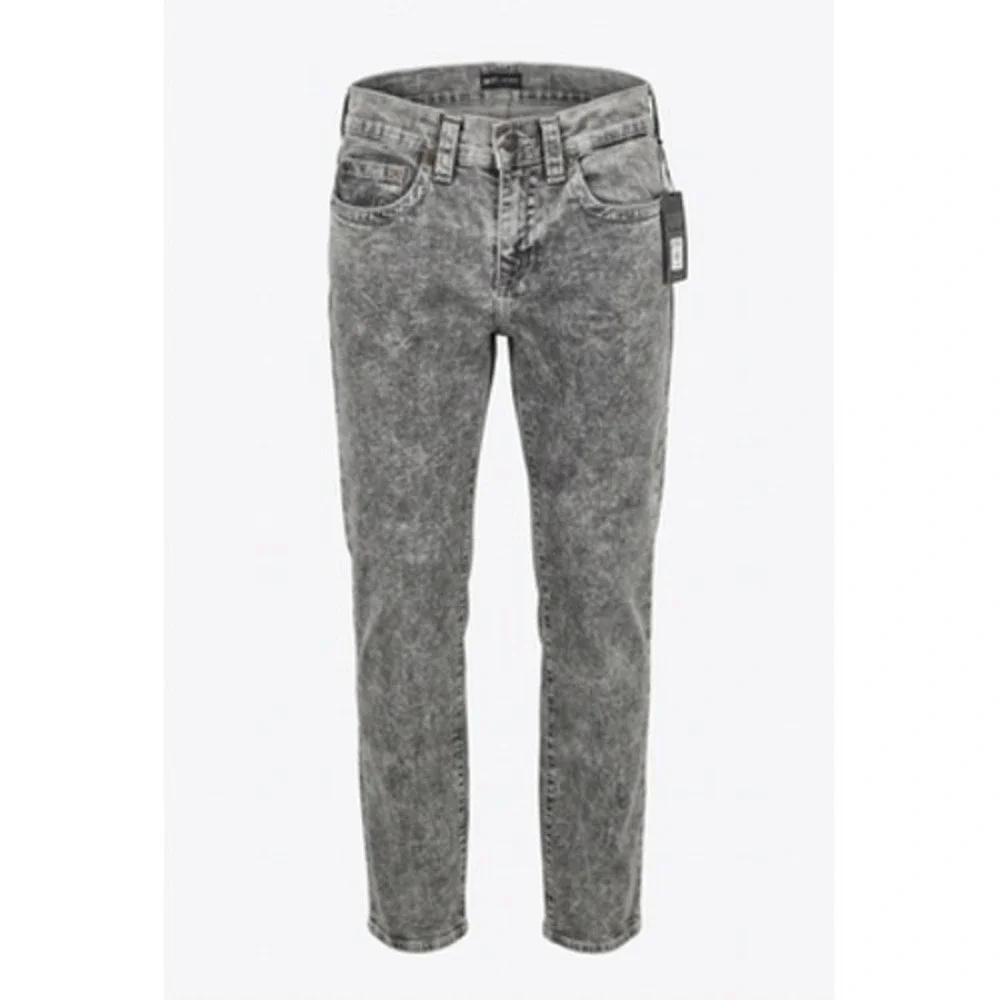 True Religion Ricky No Flap Jeans Men 32x36 Gray Acid Wash Relaxed Straight